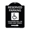 Signmission Reserved Parking Violators Will Fined and Towed Heavy-Gauge Aluminum Sign, 24" x 18", BW-1824-22997 A-DES-BW-1824-22997 - alternate 1